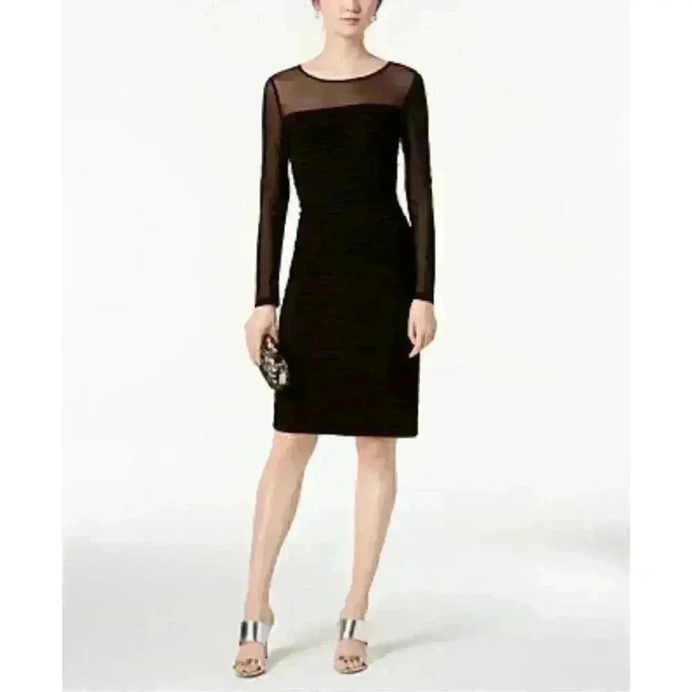 ADRIANNA PAPELL Black Illusion Bodycon Dress - size 20W